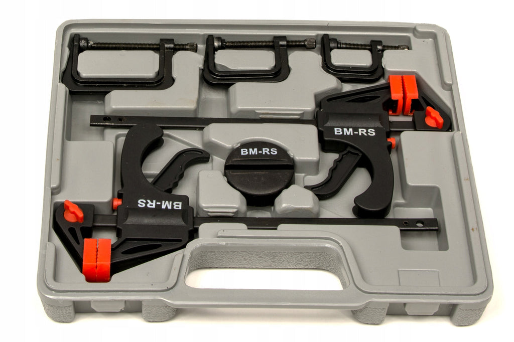 Brüder Mannesmann 16-Piece Clamp Set with Spring and Screw Clamps M90317 16-teilige