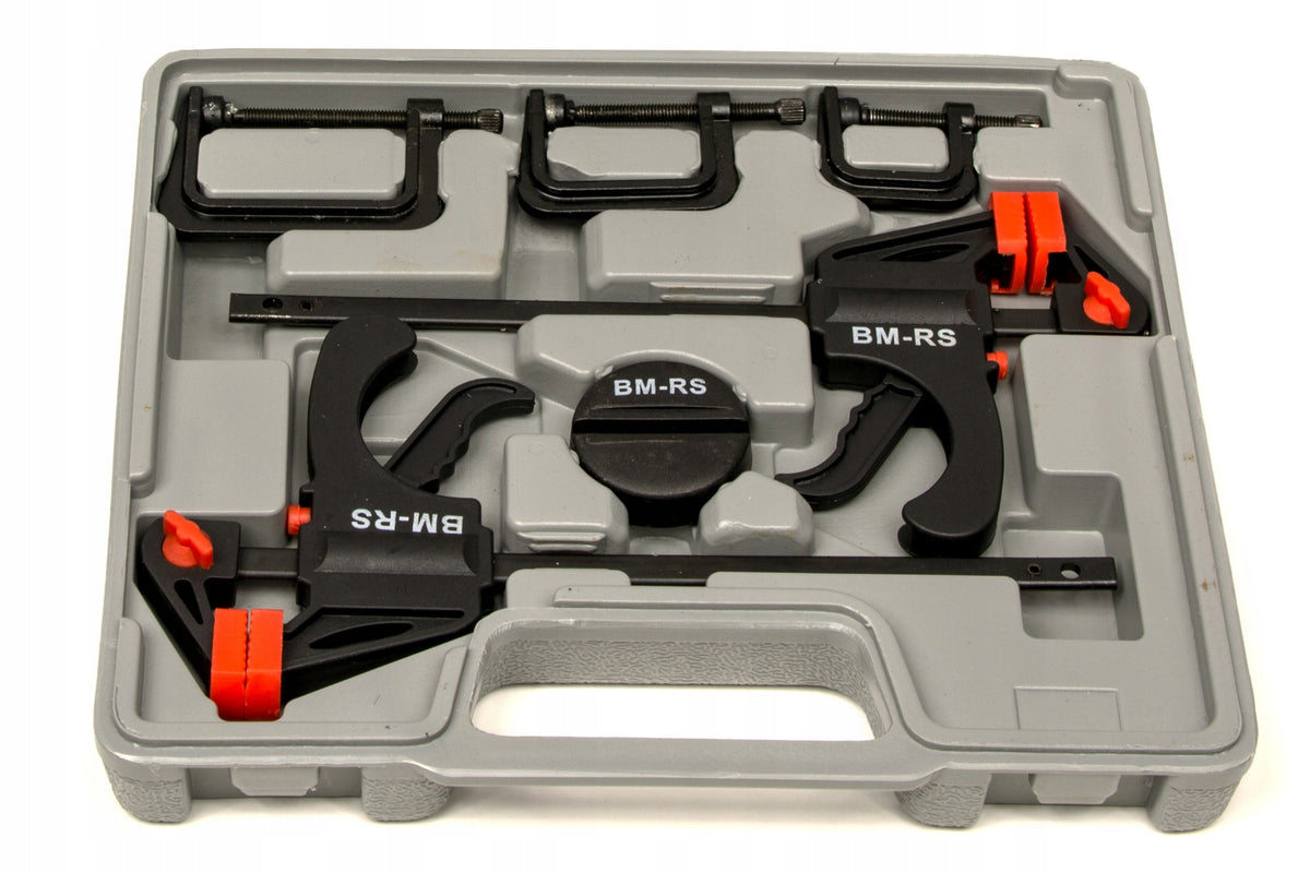 Brüder Mannesmann 16-Piece Clamp Set with Spring and Screw Clamps M90317 16-teilige