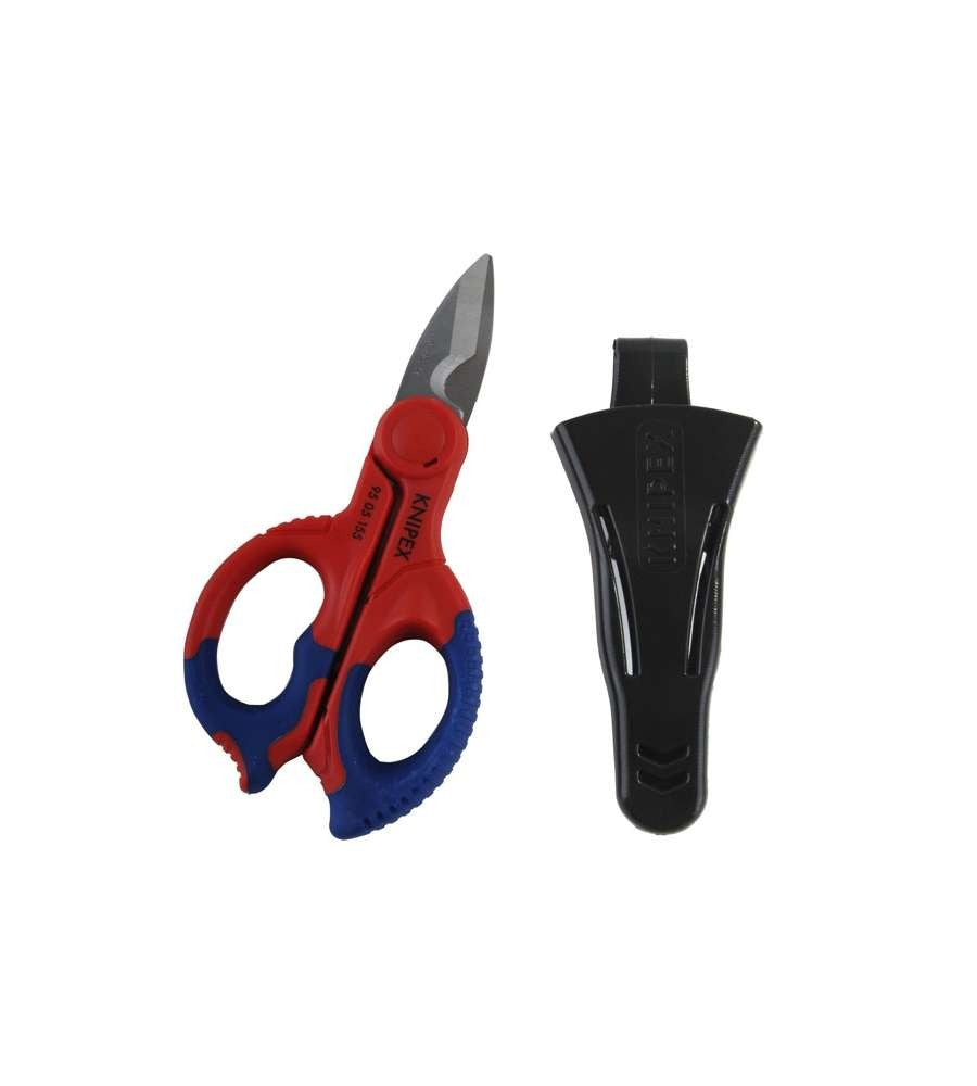 Knipex Electrician's Scissors - 150 mm - Stainless Steel Blades - With Belt Pouch (95 05 155 SB)