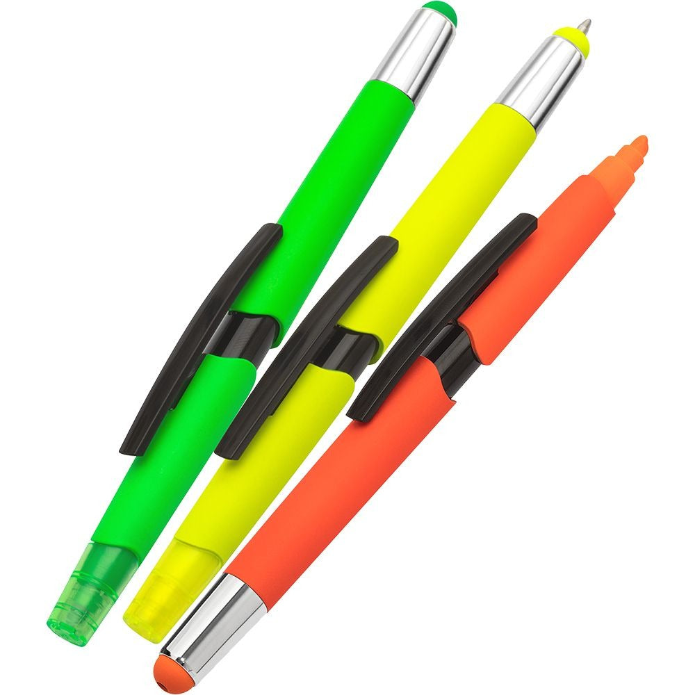 WEDO 3-in-1 NEON Stylus Pen 24-piece Set: Touchpen, Ballpoint Pen & Highlighter Assorted (261 61099)