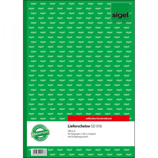 Sigel Delivery Note Book with Receipt, A4, SD - for the market: D (SD016)