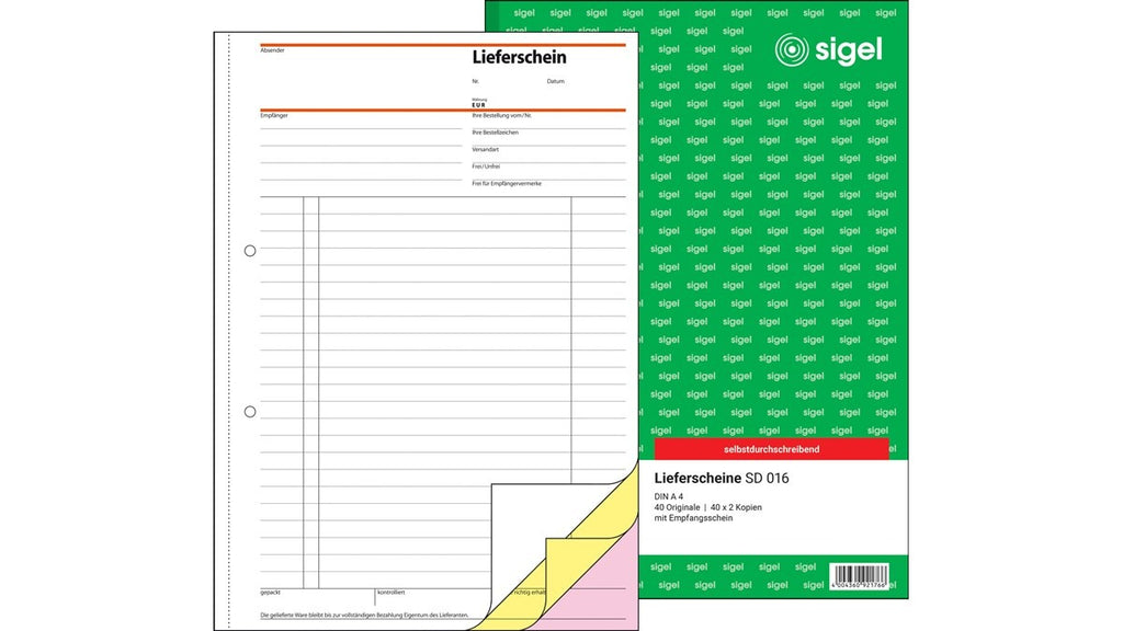 Sigel Delivery Note Book with Receipt, A4, SD - for the market: D (SD016)