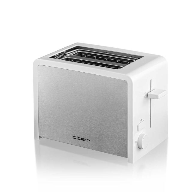 Cloer 3211 Electric Toaster - 2 Slices - White/ Stainless Steel