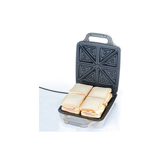Cloer 6269 Sandwich Maker - 1800W - 4 Sandwiches - Silver