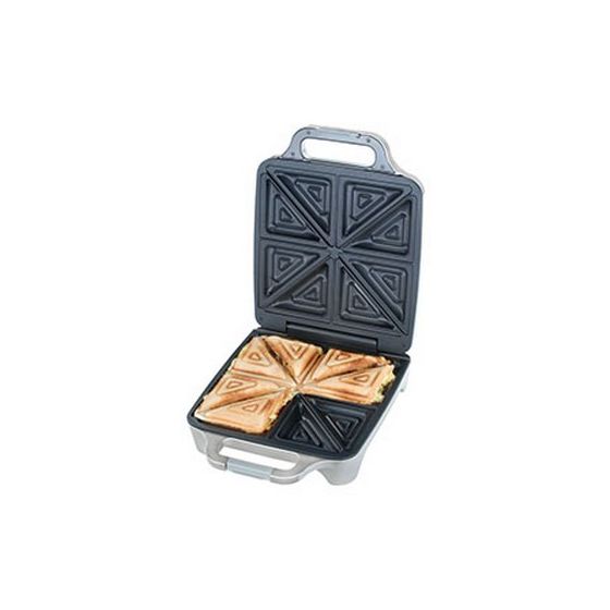 Cloer 6269 Sandwich Maker - 1800W - 4 Sandwiches - Silver