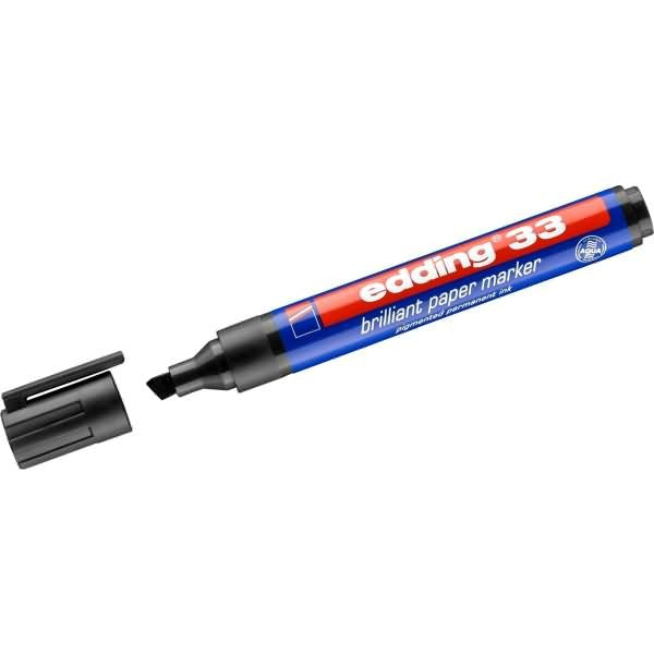 EDDING 33 Brilliant Paper Marker Black Pack of 10 4-33001 10er