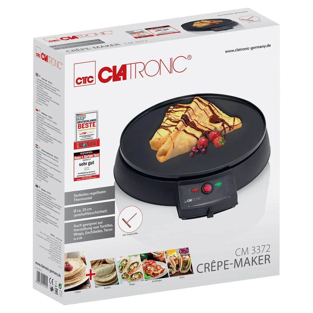 Clatronic CM 3372 Crepe Plate 900 W - Non-Stick Surface