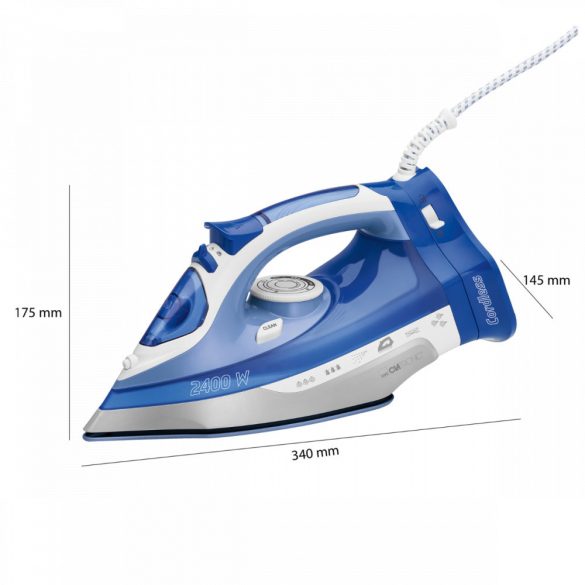Clatronic DB 3706 Dry & Steam Iron Ceramic Sole Blue - White 2400 W 263858
