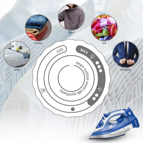 Clatronic DB 3706 Dry & Steam Iron Ceramic Sole Blue - White 2400 W 263858