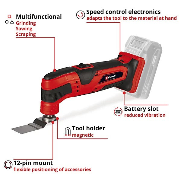 Einhell Power X-Change TC-MG 18 Li-Solo Cordless Multi-Tool - 18V
