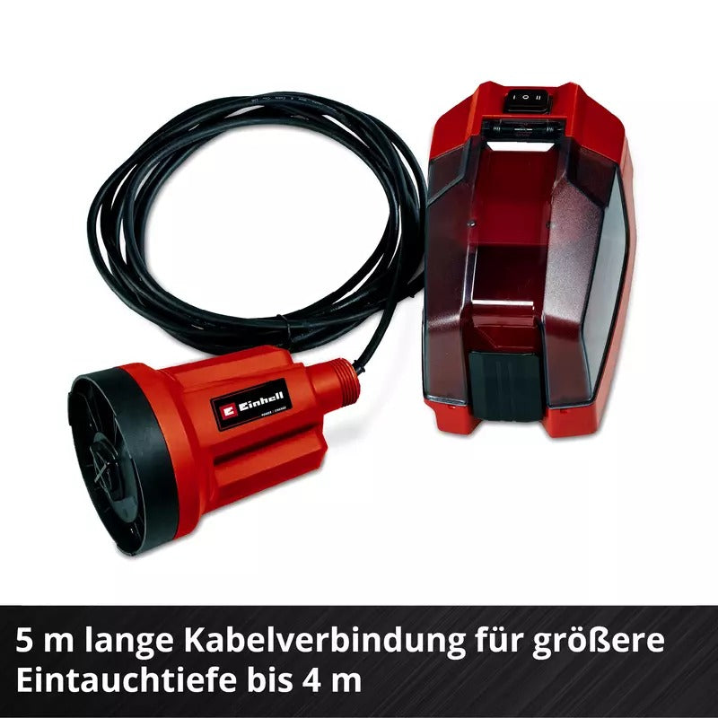 Einhell Power X-Change GE-SP 18 LL Li Clear Water Submersible Pump 4500 l/h 8 m (4181561) 1x4.0Ah