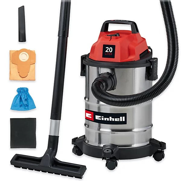 Einhell Wet/Dry Vacuum Cleaner TC-VC 2045 S - 20 L Stainless Steel Tank