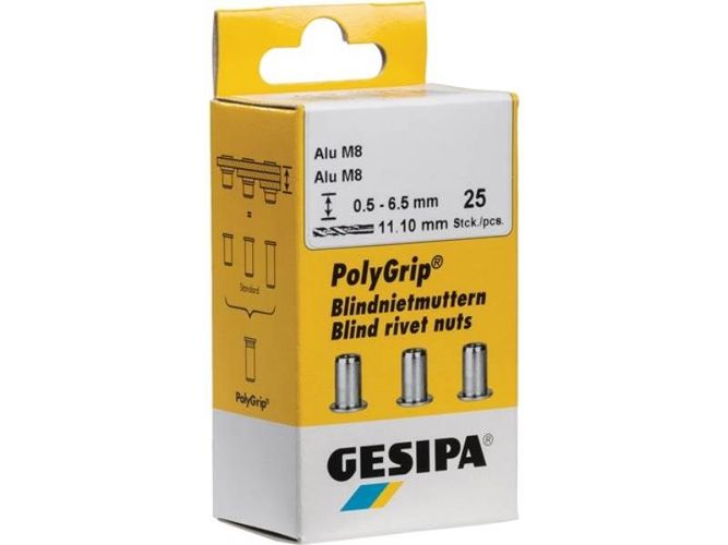 GESIPA - Blind Rivet Nut - PolyGrip® - M8 - 11x20mm - 25 pcs