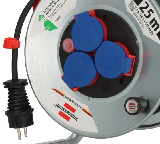 Brennenstuhl Garant S 4-240 - Metal Cable Reel - 25 m - 1.5 mm² - 1198520 mm-2mm