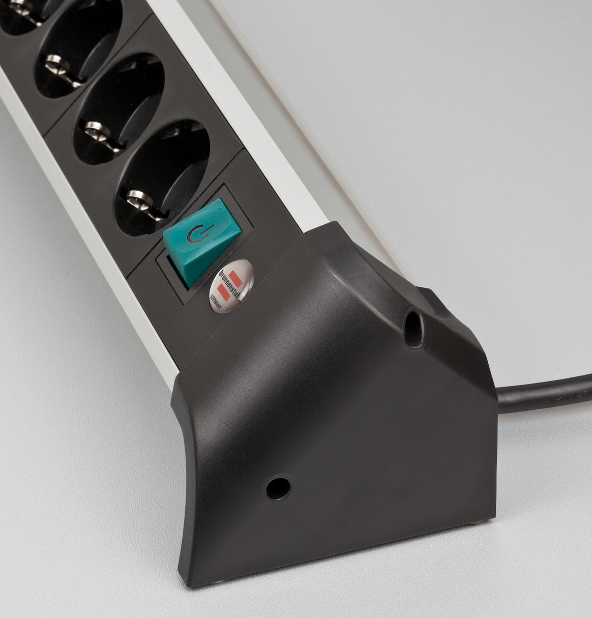 Power Strip with Switch Silver-Black Grounded 1 Piece 1391040400