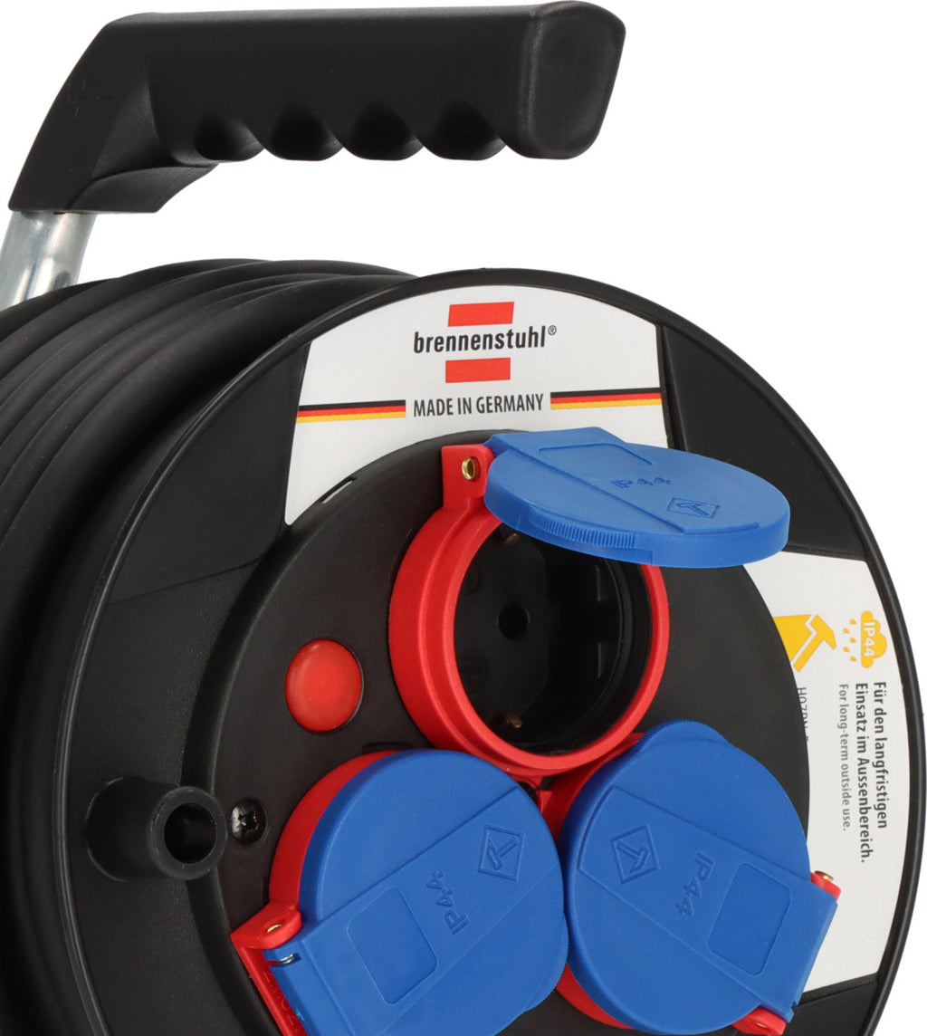 Brennenstuhl Cable Reel Black - 12 m - IP44 - Model 9123020115