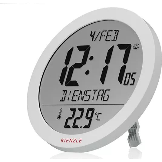 Kienzle Radio-Controlled Clock with Indoor Temperature, White (15361)
