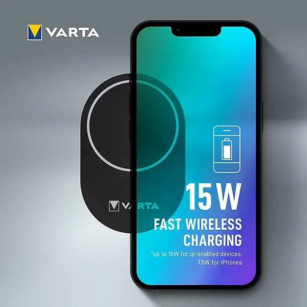 Varta Mag Pro Wireless Car Charger Box 57902101111 Induction Charging Standard Outputs Black (57902 101 111)