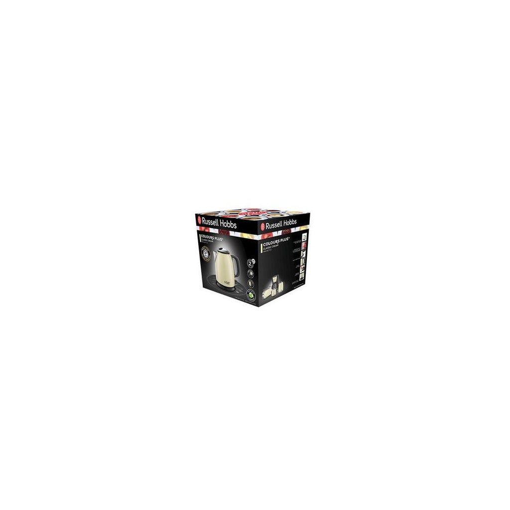 Russell Hobbs Colours Plus+ Mini Kettle 1 L 2400W Cream Plastic Stainless Steel Water Level Indicator