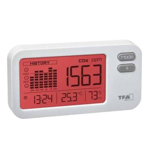 TFA-Dostmann AIRCO2NTROL LIFE - CO2 Monitor with LED Display - 100-240 V