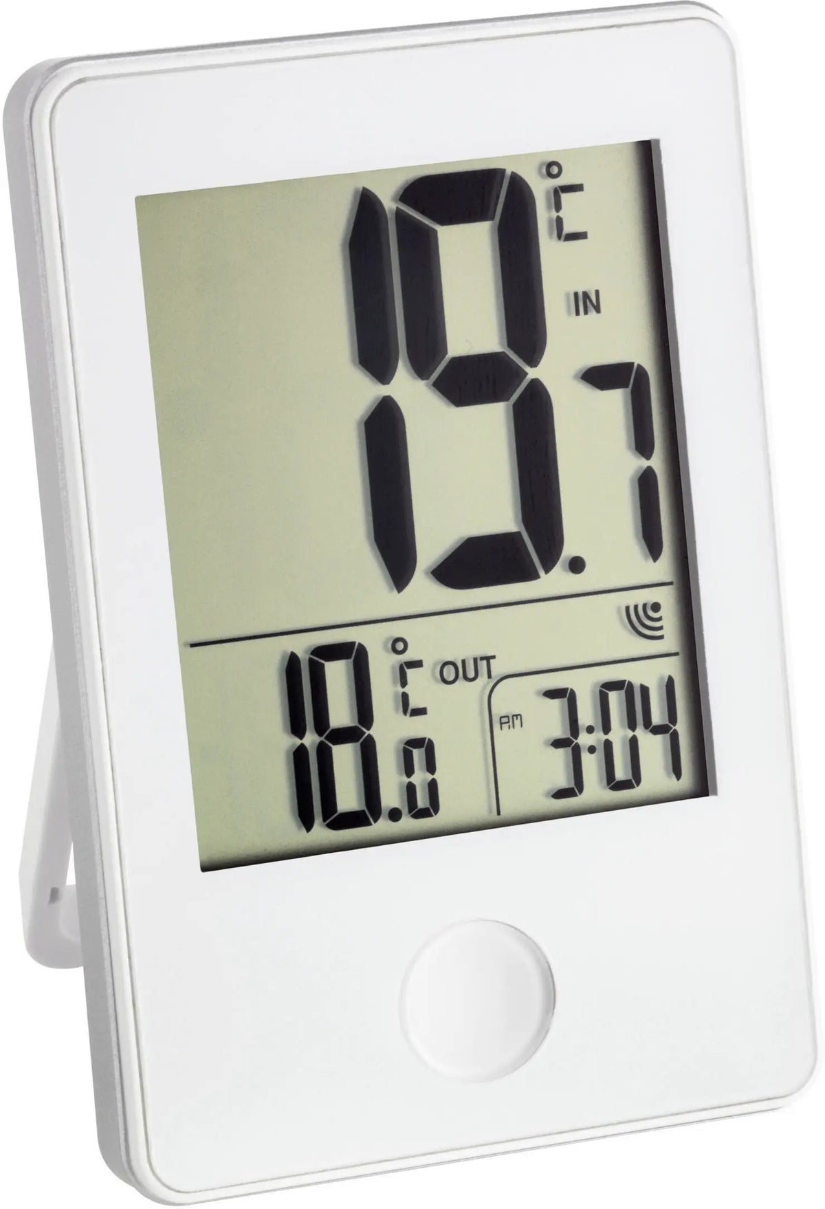 TFA Wireless Thermometer with Clock, White, Model 30-3051-02