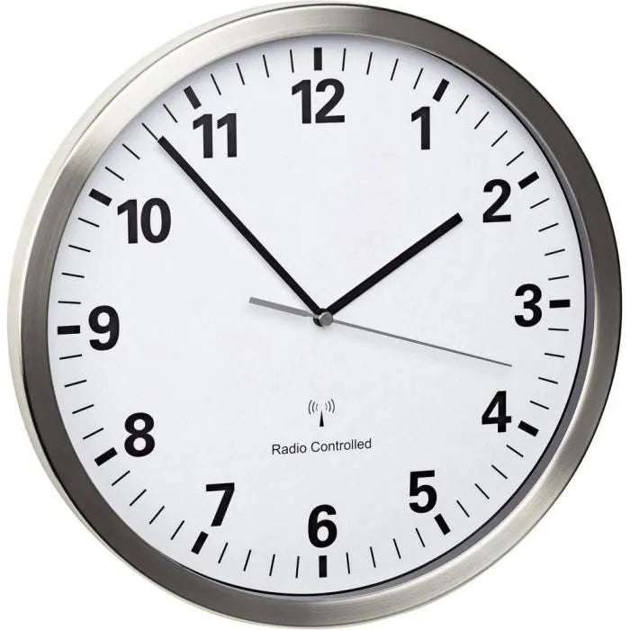 TFA-Dostmann Wall Clock Quartz Round Silver - White 60.3523.02
