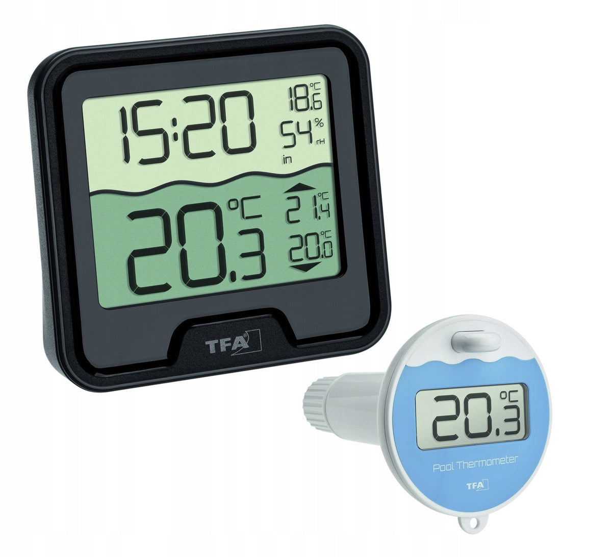 TFA-Dostmann Marbella Thermometer Black Plastic Square 100 m Freestanding/Wall (30.3066.01)