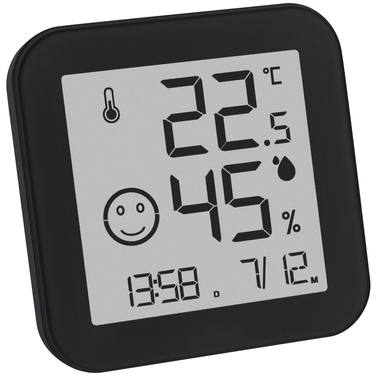 TFA Dostmann BLACK & WHITE Thermo-Hygrometer, Schwarz, 30.5054.01