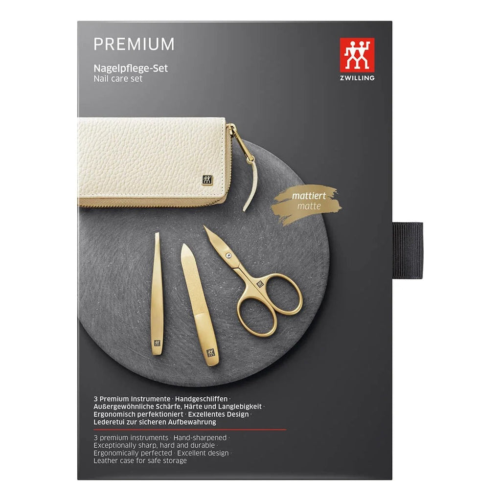 Zwilling 3-Piece Manicure Pedicure Set with Leather Nail Scissors - 97747-001-0