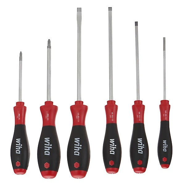 Wiha Workshop Screwdriver Set 6-piece SoftFinish Slotted Phillips Pozidriv (07153)