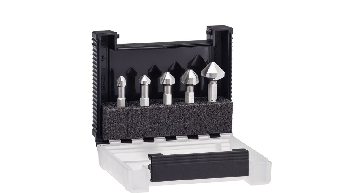 Wiha Countersink Set, 5-Piece, HSS, 6.3 mm to 16.5 mm, Model: 28027 5teilig