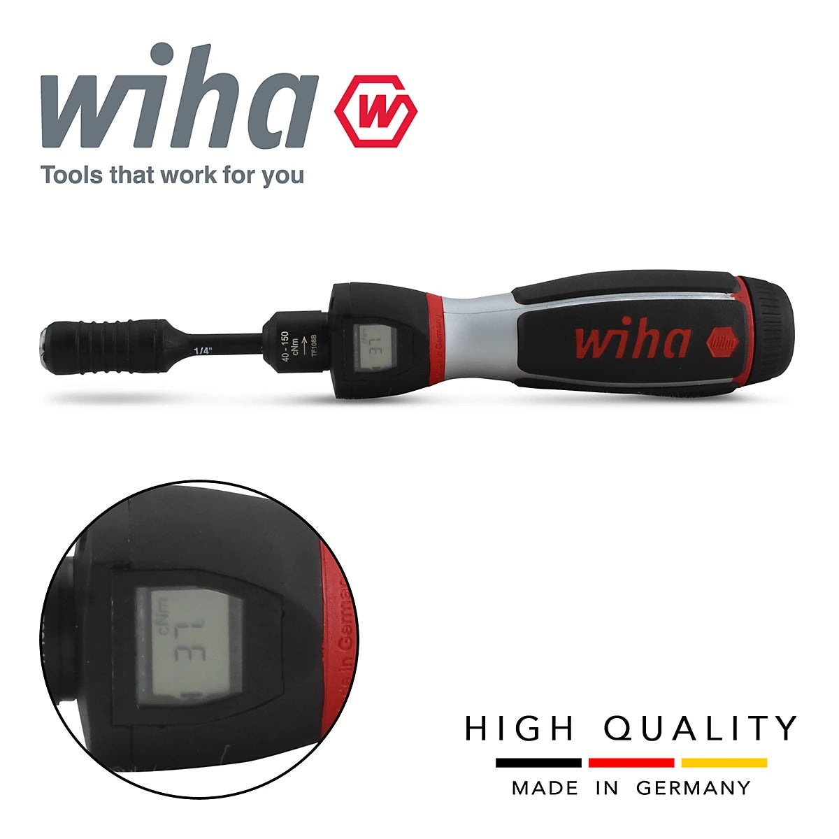 Wiha iTorque Mechatronic Torque Screwdriver - 1.0 - 6.0 Nm - Digital Scale - Automatic Triggering with Calibration Alarm (2835)