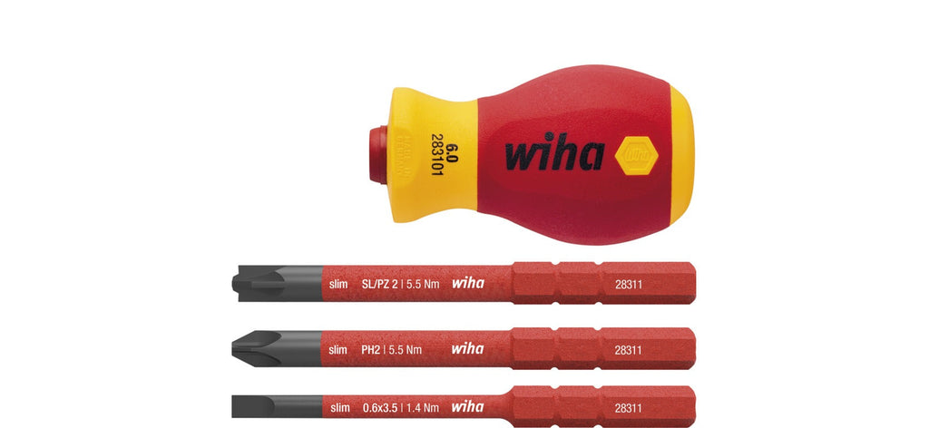 Wiha VDE Stubby Screwdriver Set - 4 Pieces - Insulated SB28310101