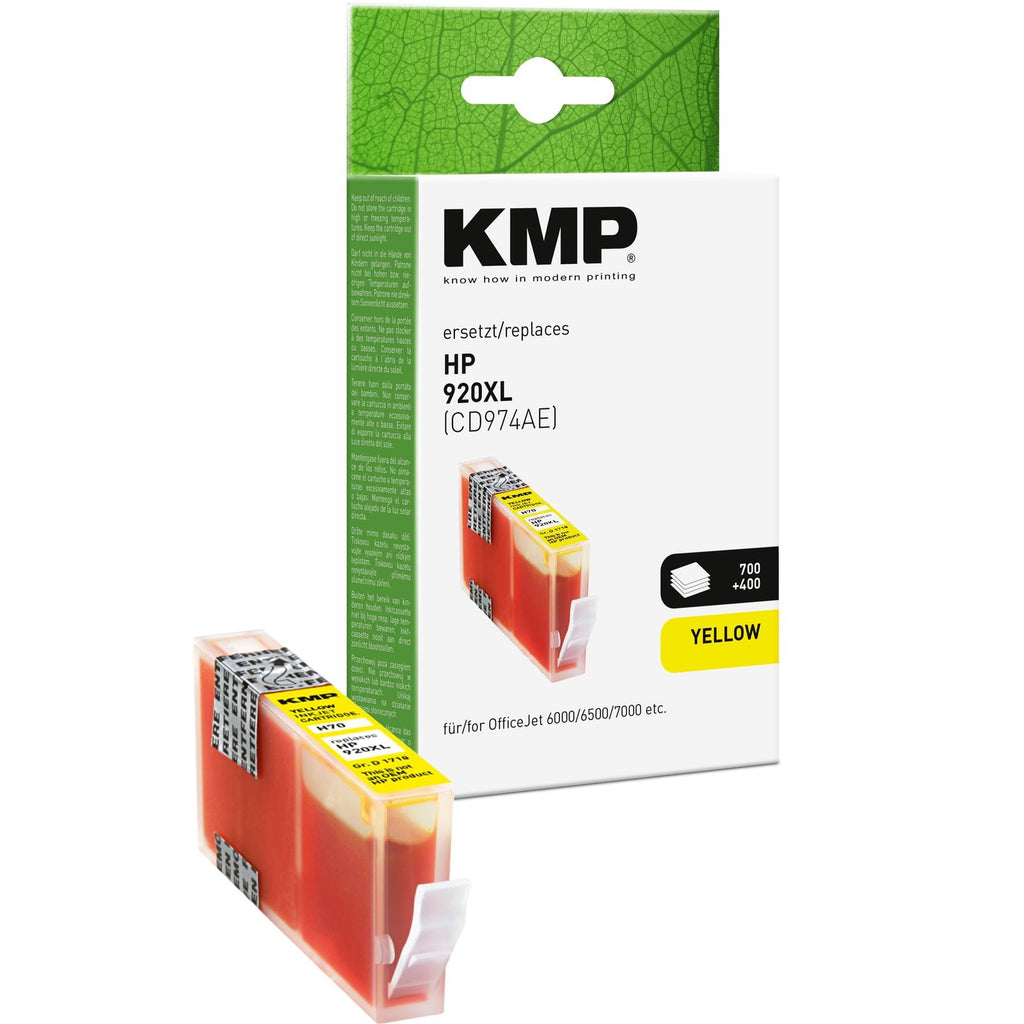 KMP Printer Cartridges Black, Cyan, Magenta, Yellow Compatible with HP 920XL - 4-Pack C2N92AE