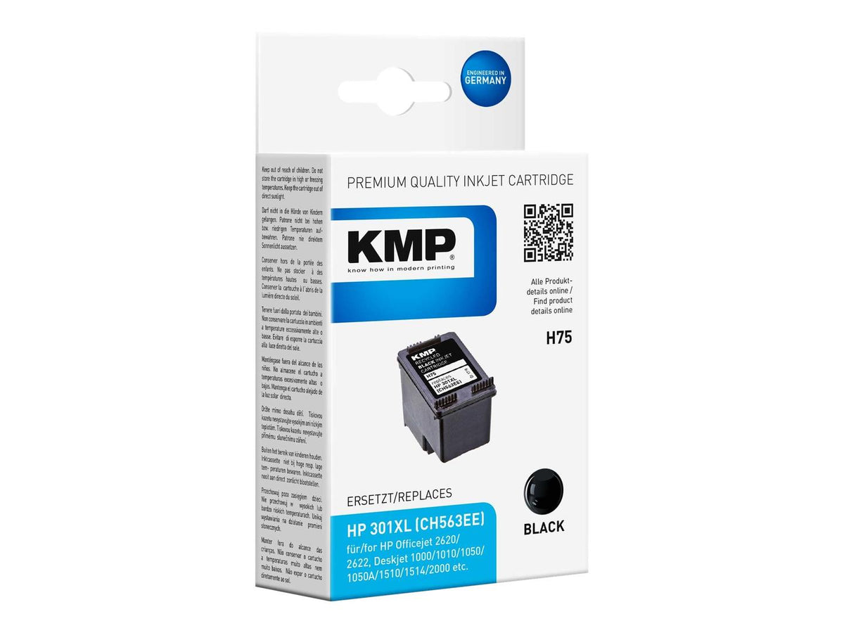 KMP H75 Ink Cartridge - Replaces HP 301XL - 1 x Black - 480 Pages 2050SE 3050SE 3050VE