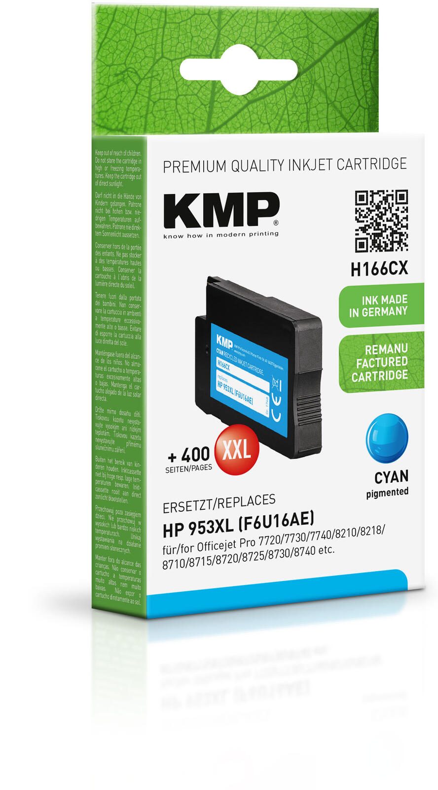 KMP H166CX - Cyan Ink Cartridge - High Yield - 30 ml F6U16AE