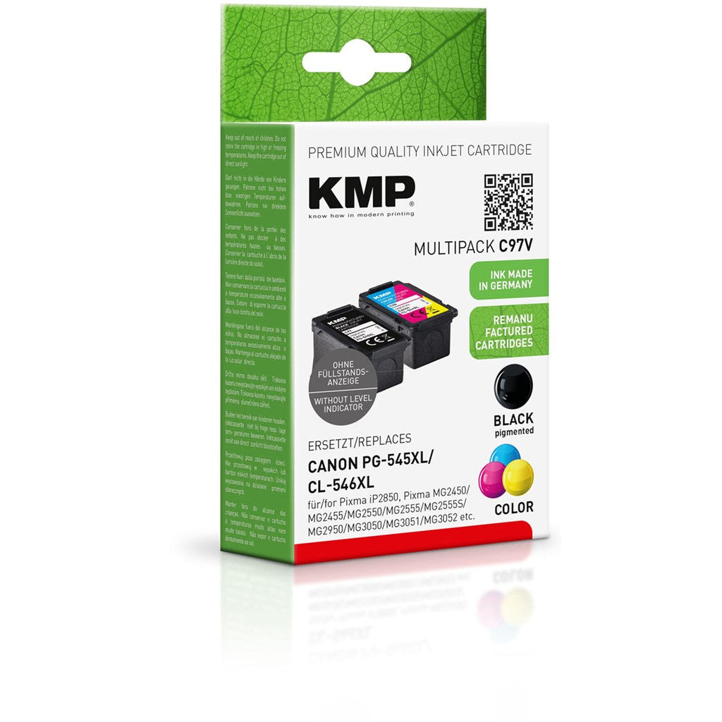 KMP MULTIPACK C97V - 2-Pack - High Yield - Black, Color (Cyan, Magenta, Yellow) - Ink Cartridge - Compatible with Canon PIXMA 8286B001 8288B001