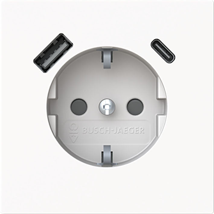 BUSCH JAEGER BJ SCHUKO/USB-A+C20 EUCB2USBAC-44 M Socket - Safety+ 2CKA002011A6318