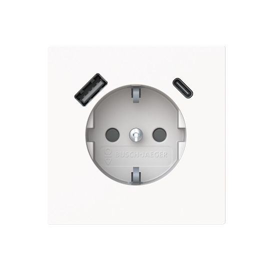 BUSCH JAEGER BJ SCHUKO/USB-A+C20 EUCB2USBAC-44 M Socket - Safety+ 2CKA002011A6318
