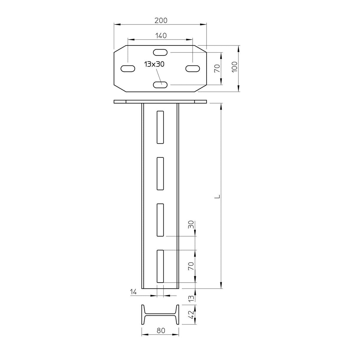 Hängestiel US 3 K/100 50x30x1000 (6342368)