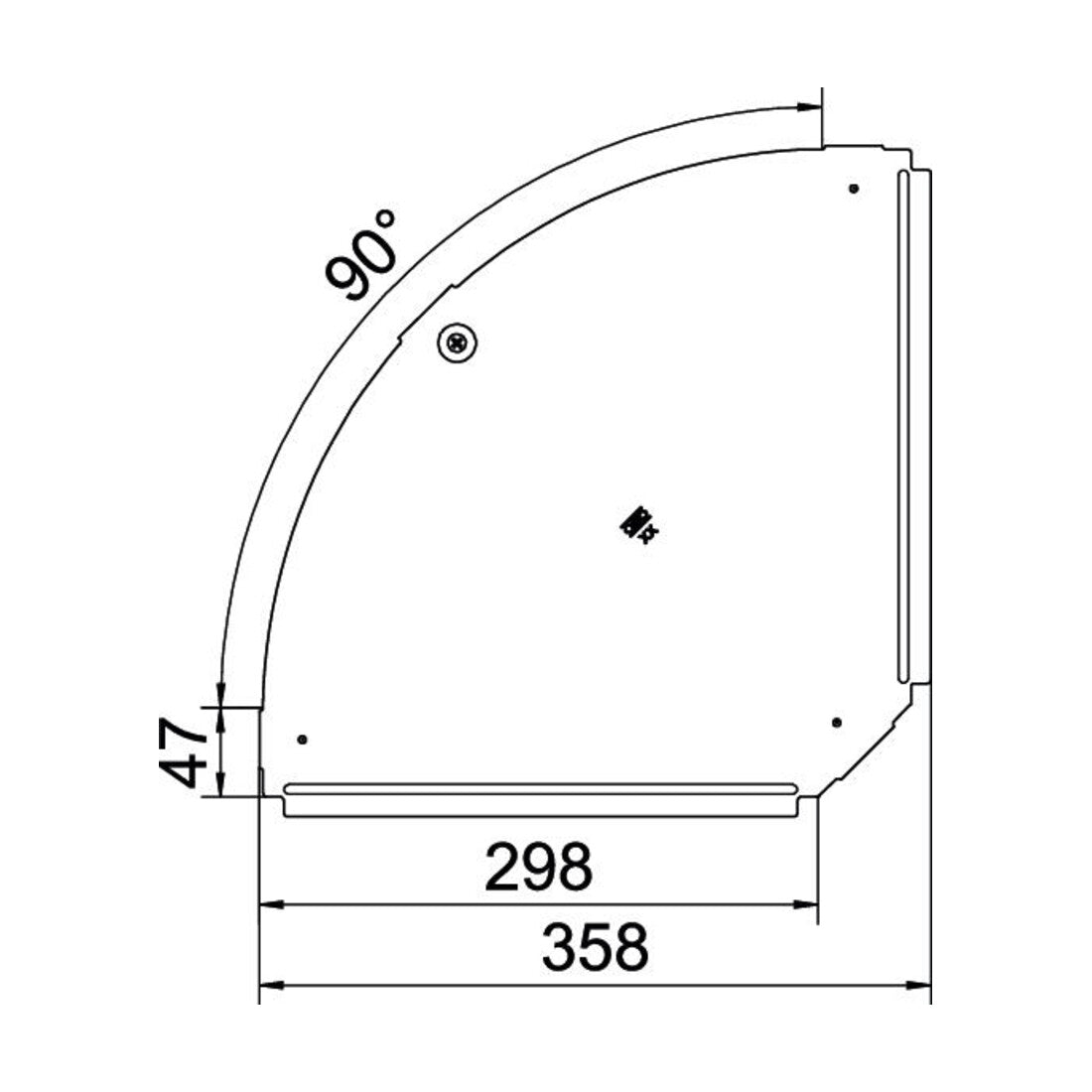 OBO lid RBD 90 300 DD for 90° bend - B300mm