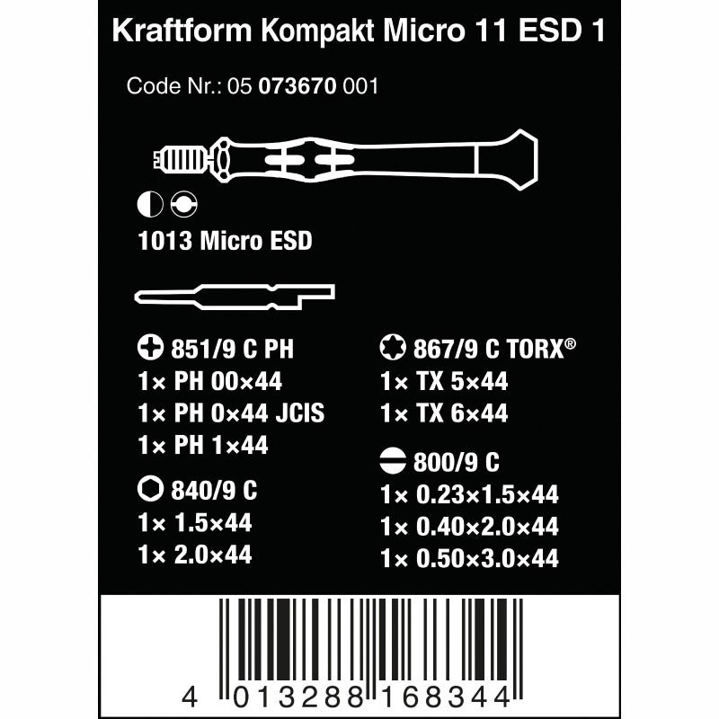 Wera ESD/11 SB Set Combination Screwdriver (05073670001)