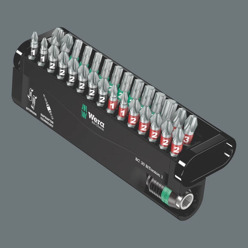 Wera Tools 05057430001 - Bit Set - Hexagonal, Phillips, Pozidriv, Torx - 30 Pieces