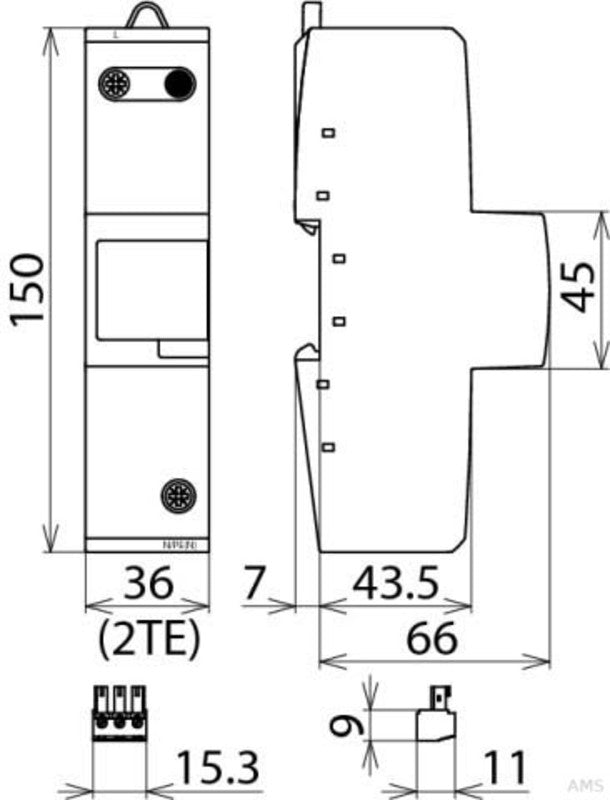 Dehn DSH ZP B2 TNS 255 Kombi-Ableiter Typ1+2 DEHNshield ZP 909330