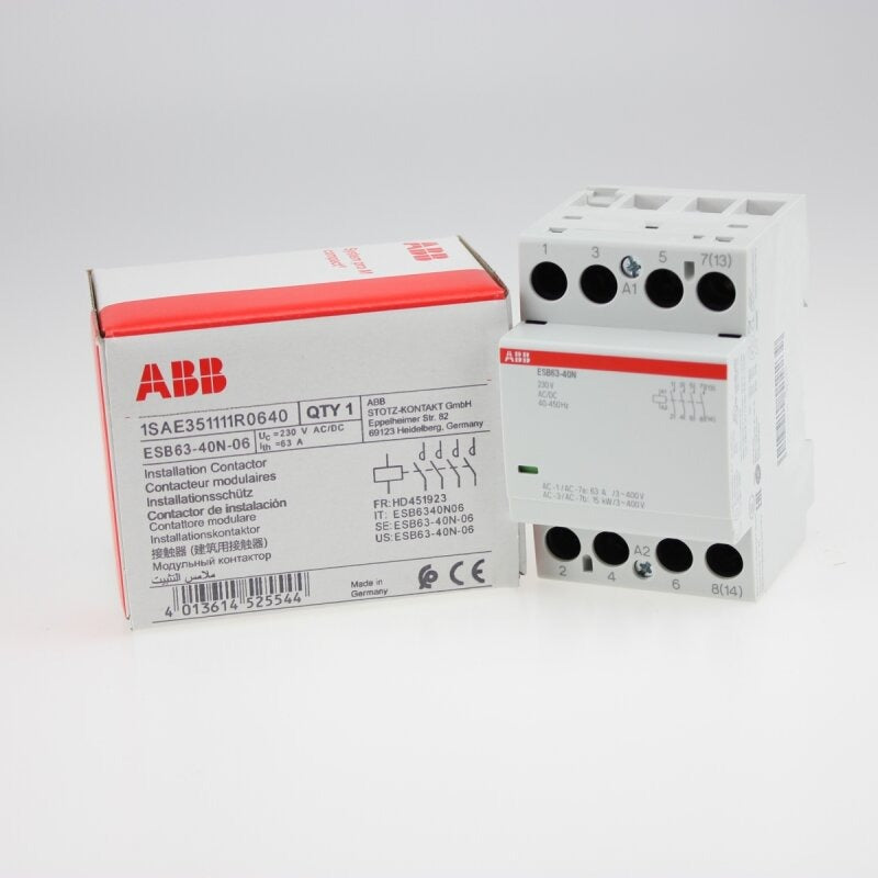 ABB Installation Contactor 4S/0OE 230-240V AC/DC 4-pole Day/Night (1SAE232111R0640)