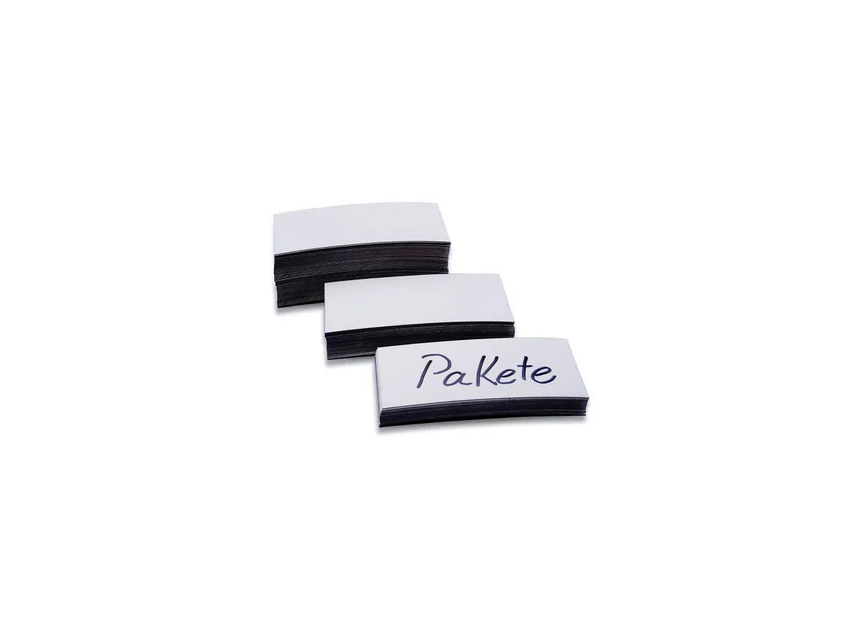 Magnetoplan Magnetic Labels, 100 x 50 x 0.6 mm, 100 Pieces, White, for Warehouse and Retail Shelves (1531706)