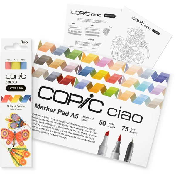 COPIC Ciao 2D Brilliant Palette Starter Marker Set, 1.0 + 6.0 mm, 1 Set (220750203)