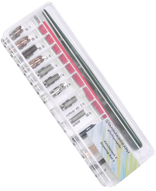 STANDARDGRAPH Calligraphy Set Red Various Nib Widths HI-SET2