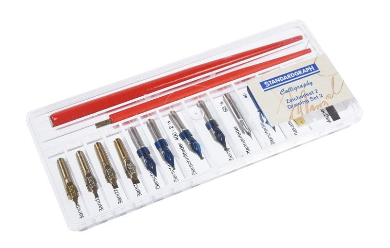 STANDARDGRAPH Calligraphy Set Red Various Nib Widths HI-SET2