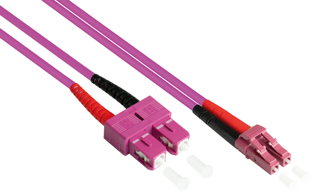 Alcasa LW-830LS4 Fiber Optic Cable 30 m LC SC OM4 Violet